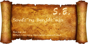 Sovány Benjámin névjegykártya