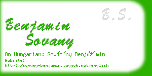 benjamin sovany business card